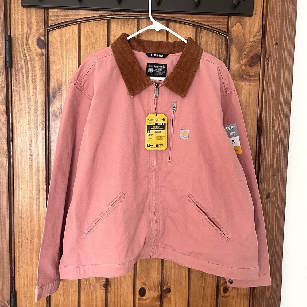 NWT Woman’s Carhartt Detroit Jacket Size 2XL Loose Fit Rugged Flex Pink NEW